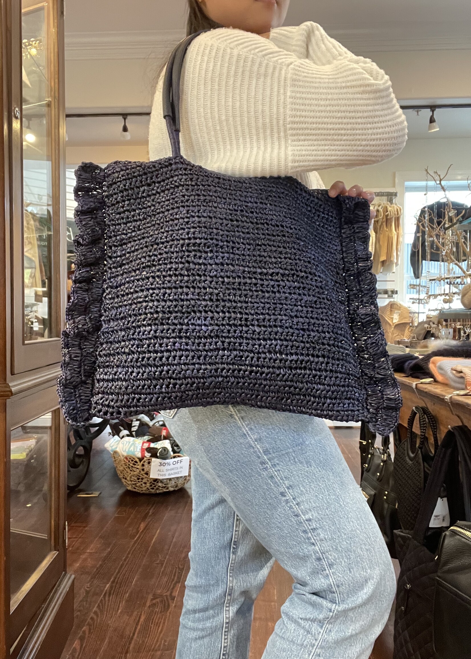 Atena Raffia Handbag