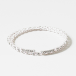 Silver CZ/Pearl Coil Bracelet