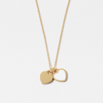 Gold Double Heart Lock Necklace