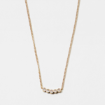 Gold Dipped 5 CZ Bezel Necklace