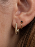 Golden Hoop Pave Earring
