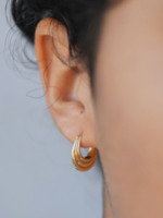 Triple Arch Hoop Earring