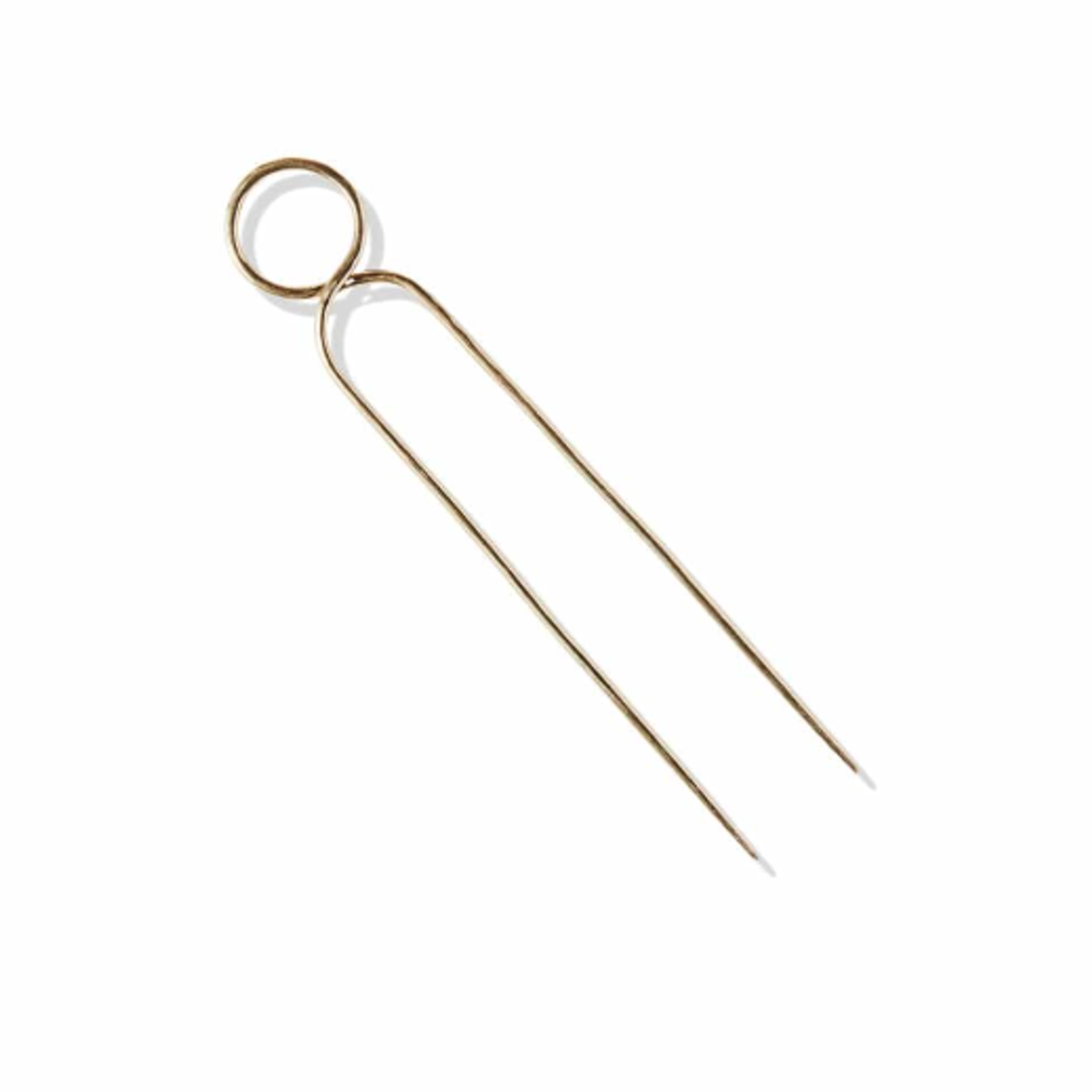 Sutton Circle Hair Stick Brass