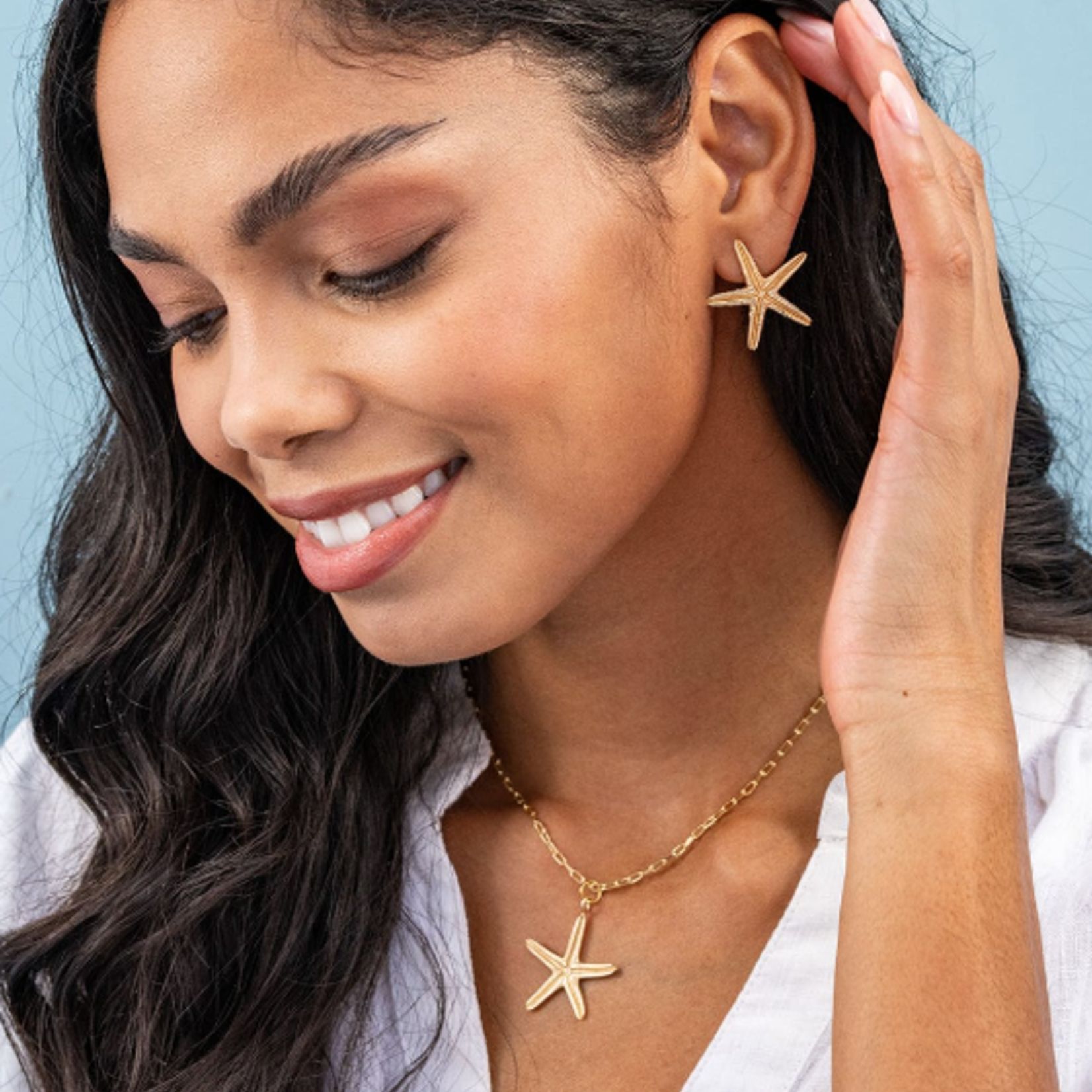 Sienna Brass Starfish Post Earrings
