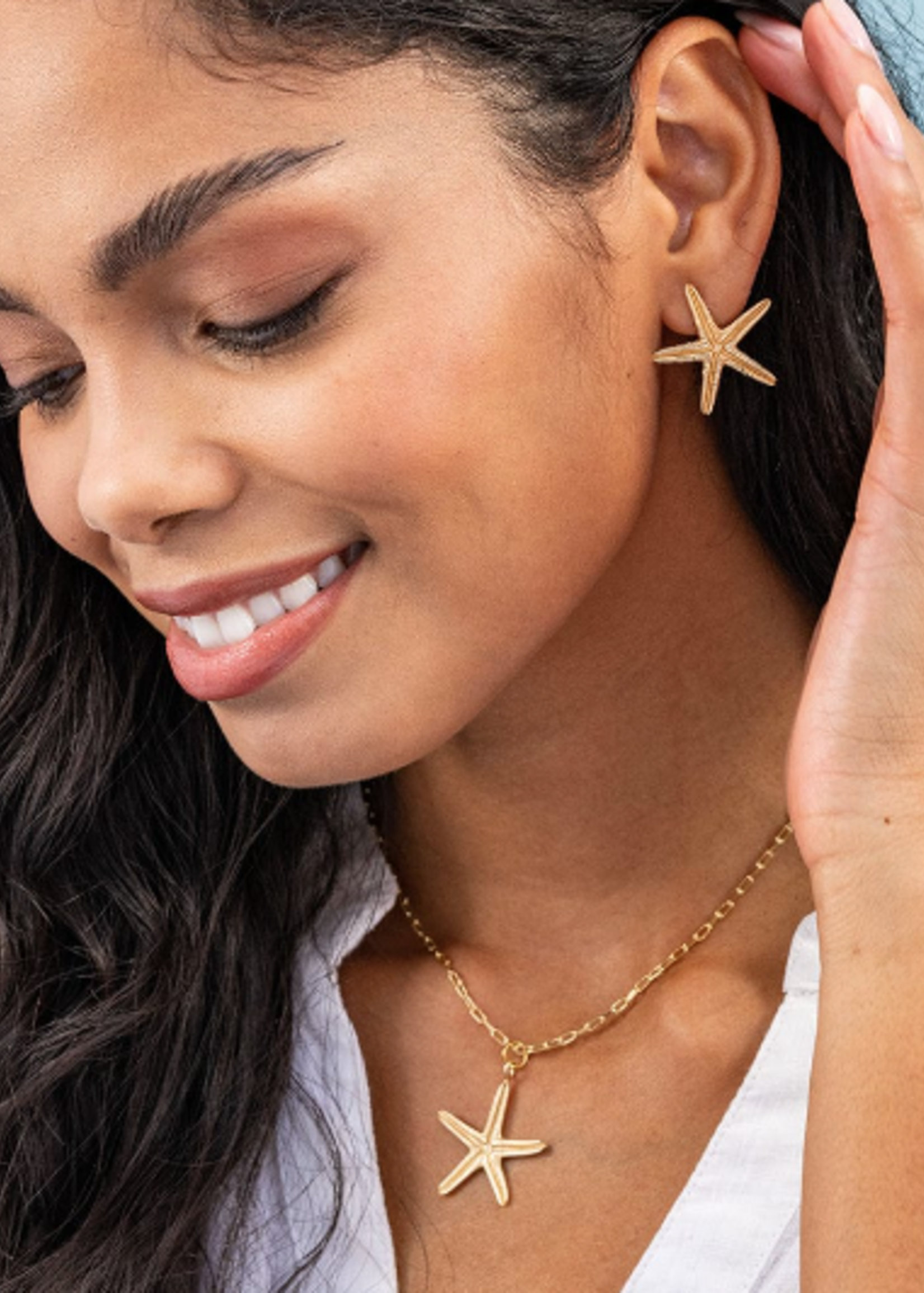 Sienna Brass Starfish Post Earrings