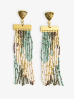 Lilah Beaded Fringe Earrings Safari