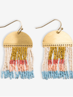 Birdie Abstract Beaded Fringe Earrings
