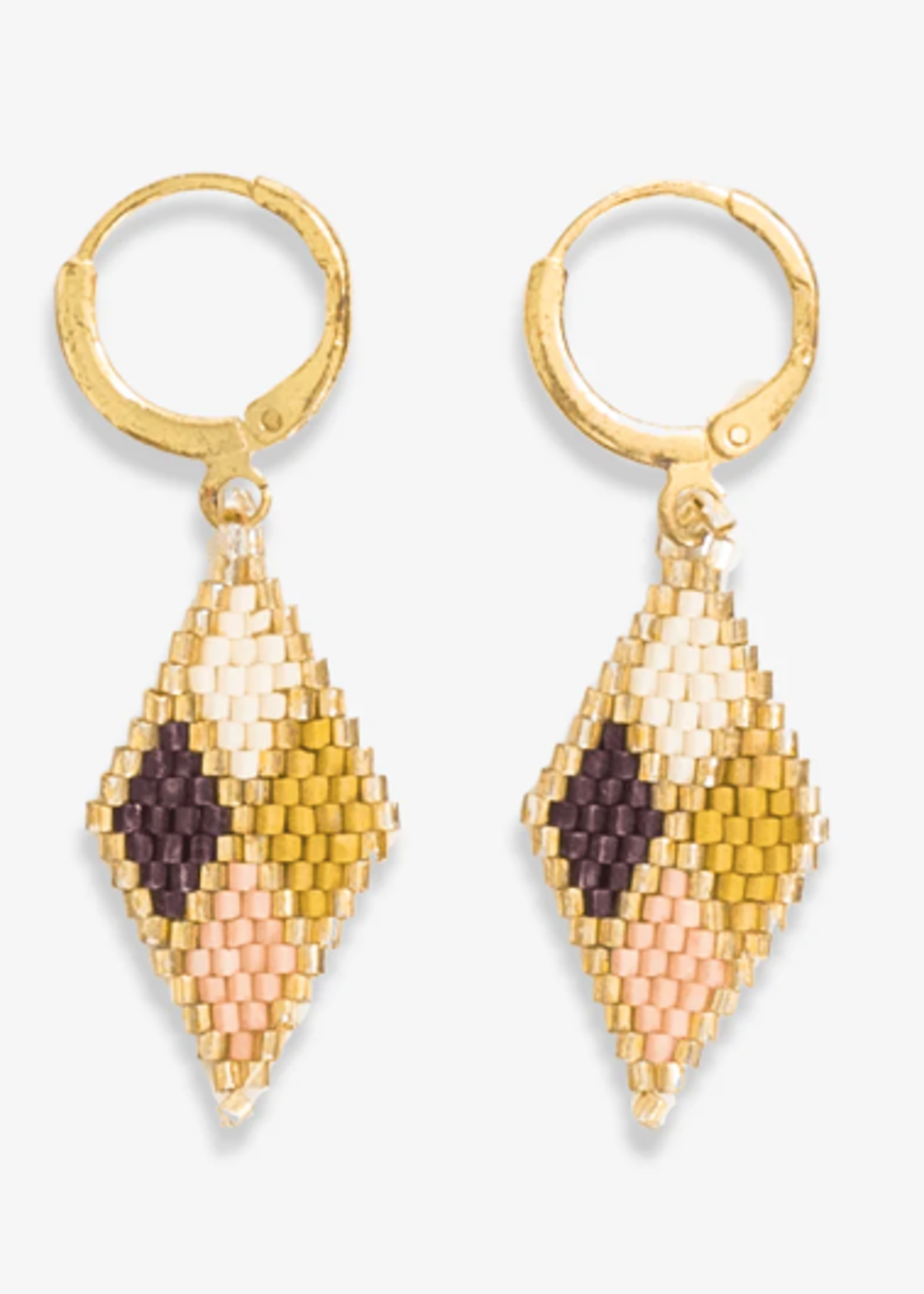 Carmen Mini Gold Hoop Beaded Drop