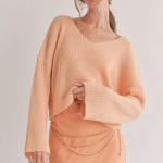 Julia V Neck Sweater Coral