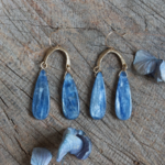 Delta Earrings - Polished Kyanite