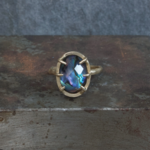 Nebula Ring - Raw Abalone & Quartz