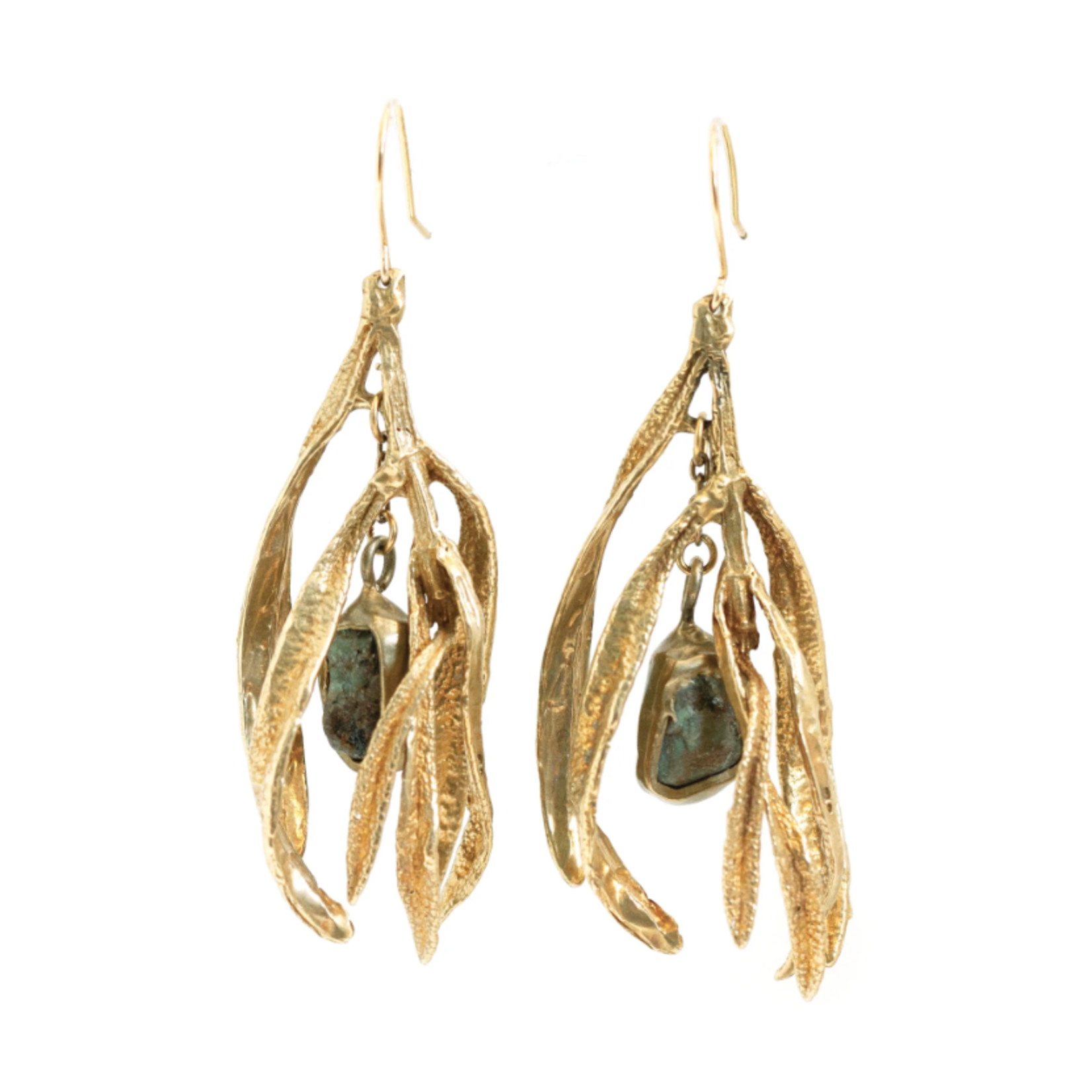 Seaweed Earrings - Emerald