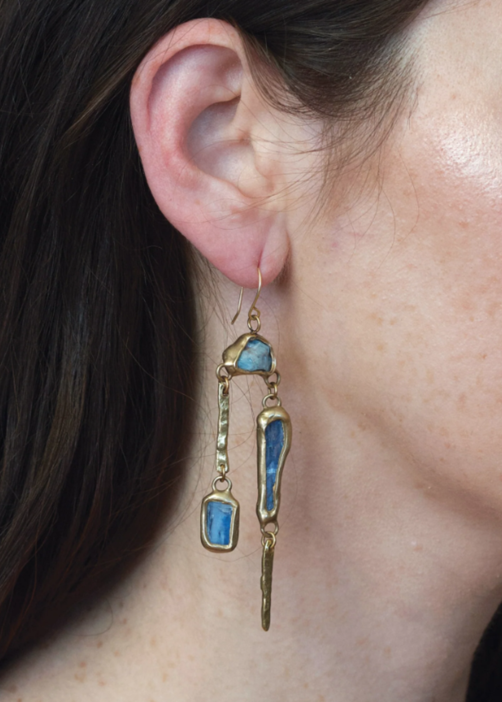 Whitewater Earrings - Blue Kyanite & Aquamarine