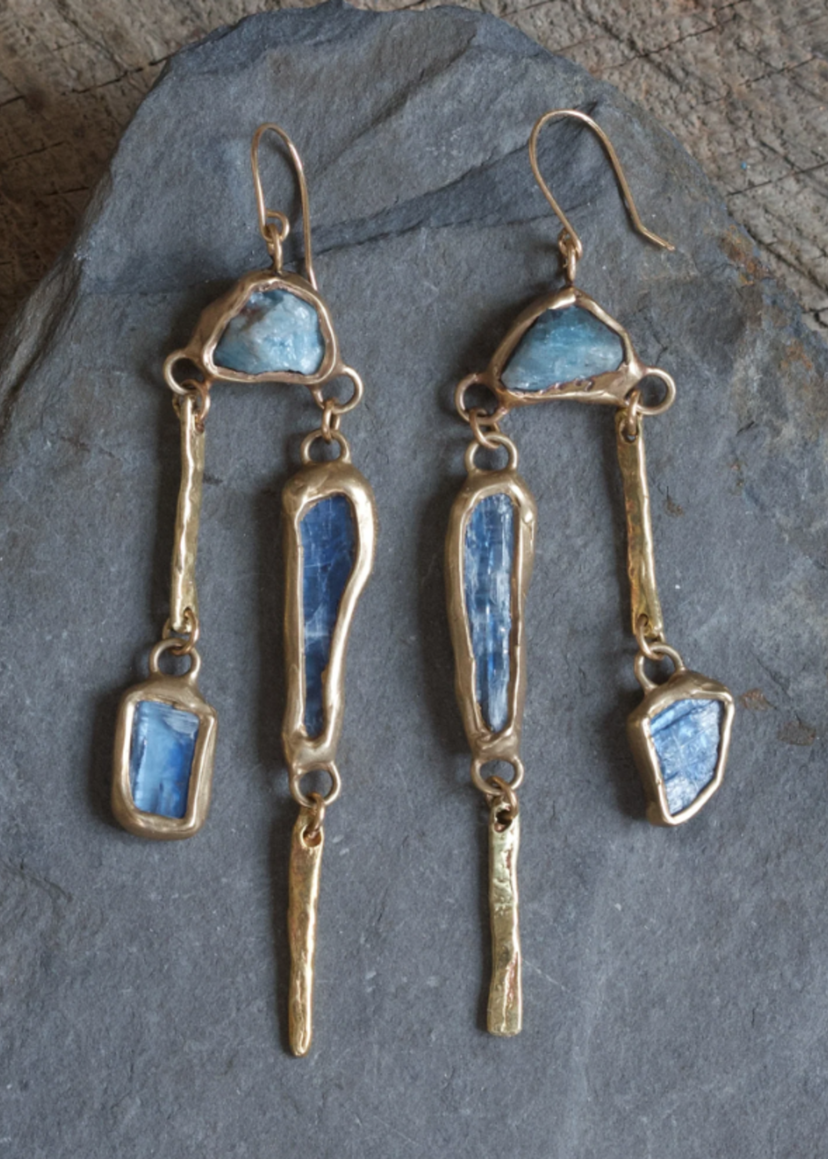 Whitewater Earrings - Blue Kyanite & Aquamarine