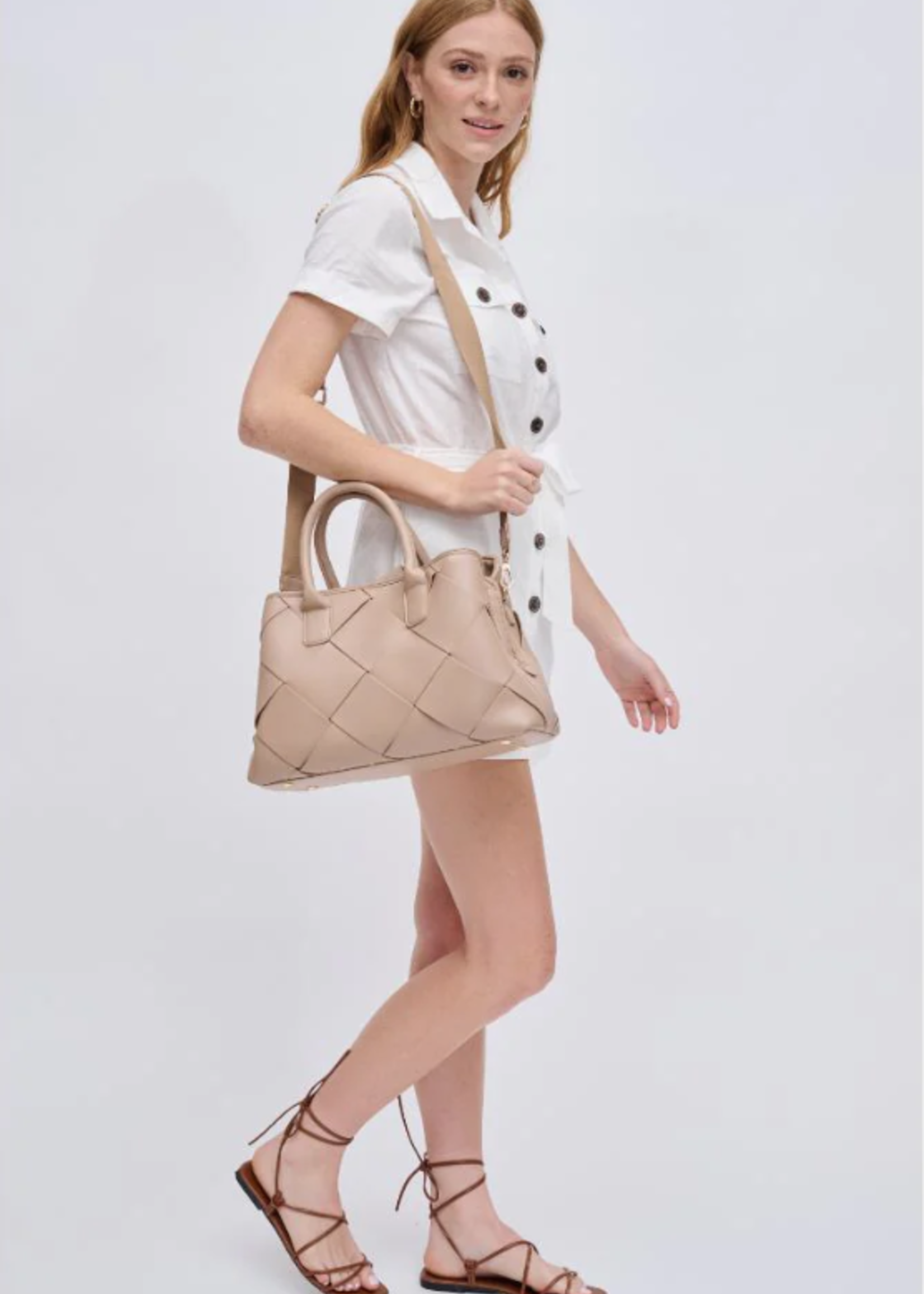 Phoebe Woven Multi Compartment Satchel