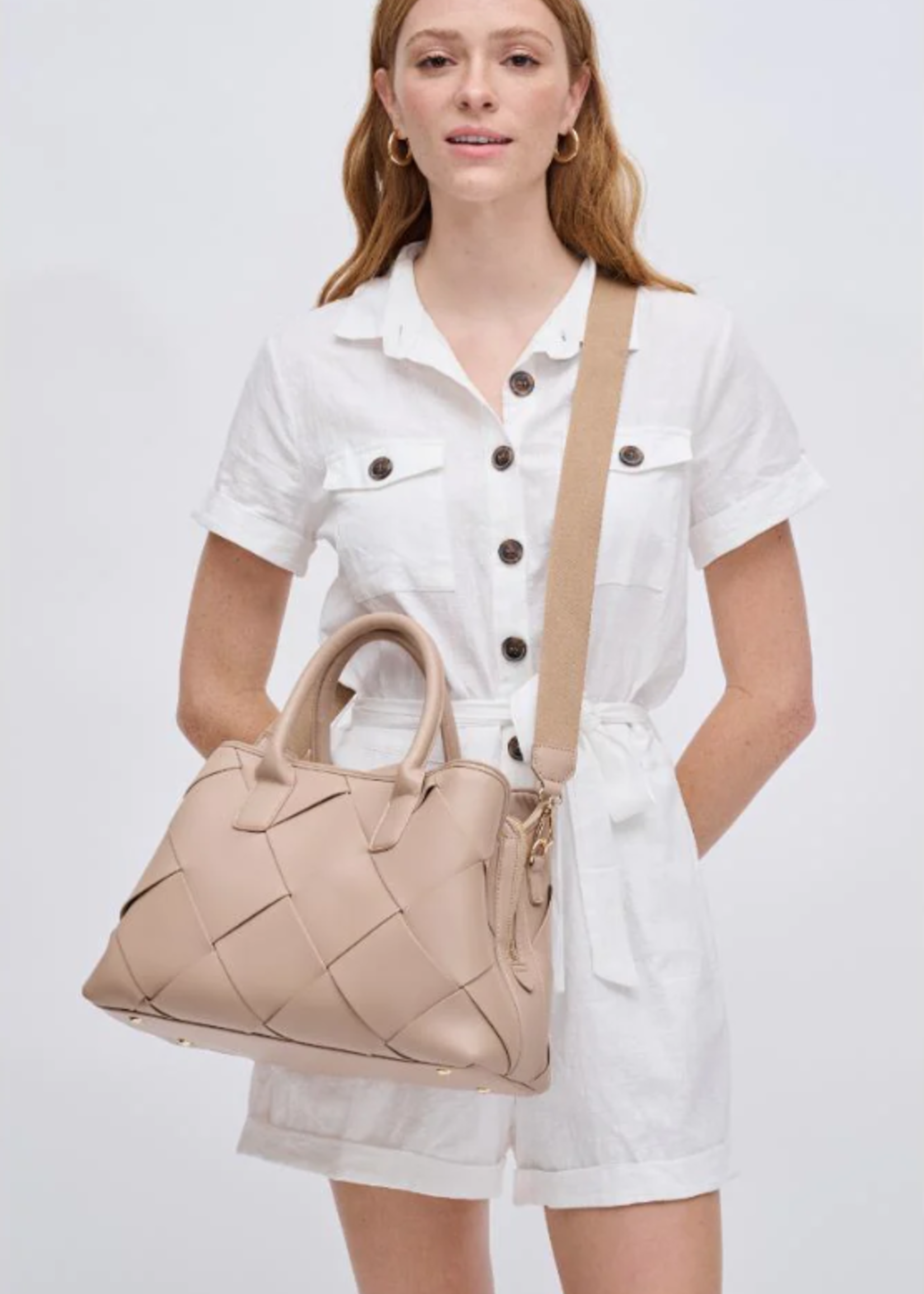 Phoebe Woven Multi Compartment Satchel