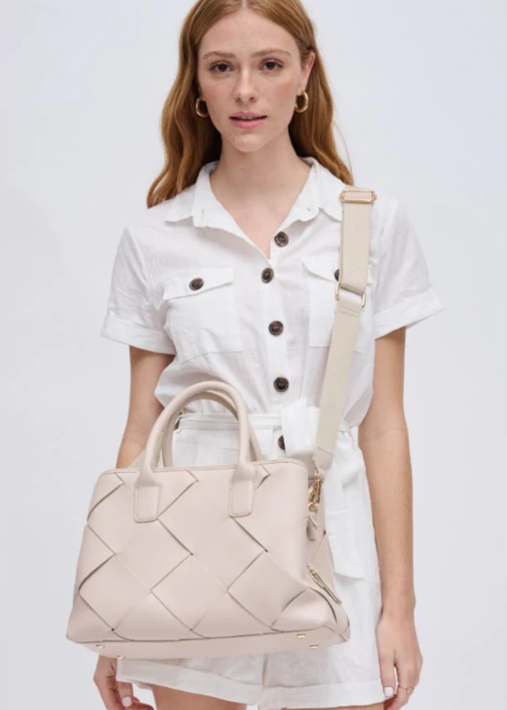 Phoebe Woven Multi Compartment Satchel