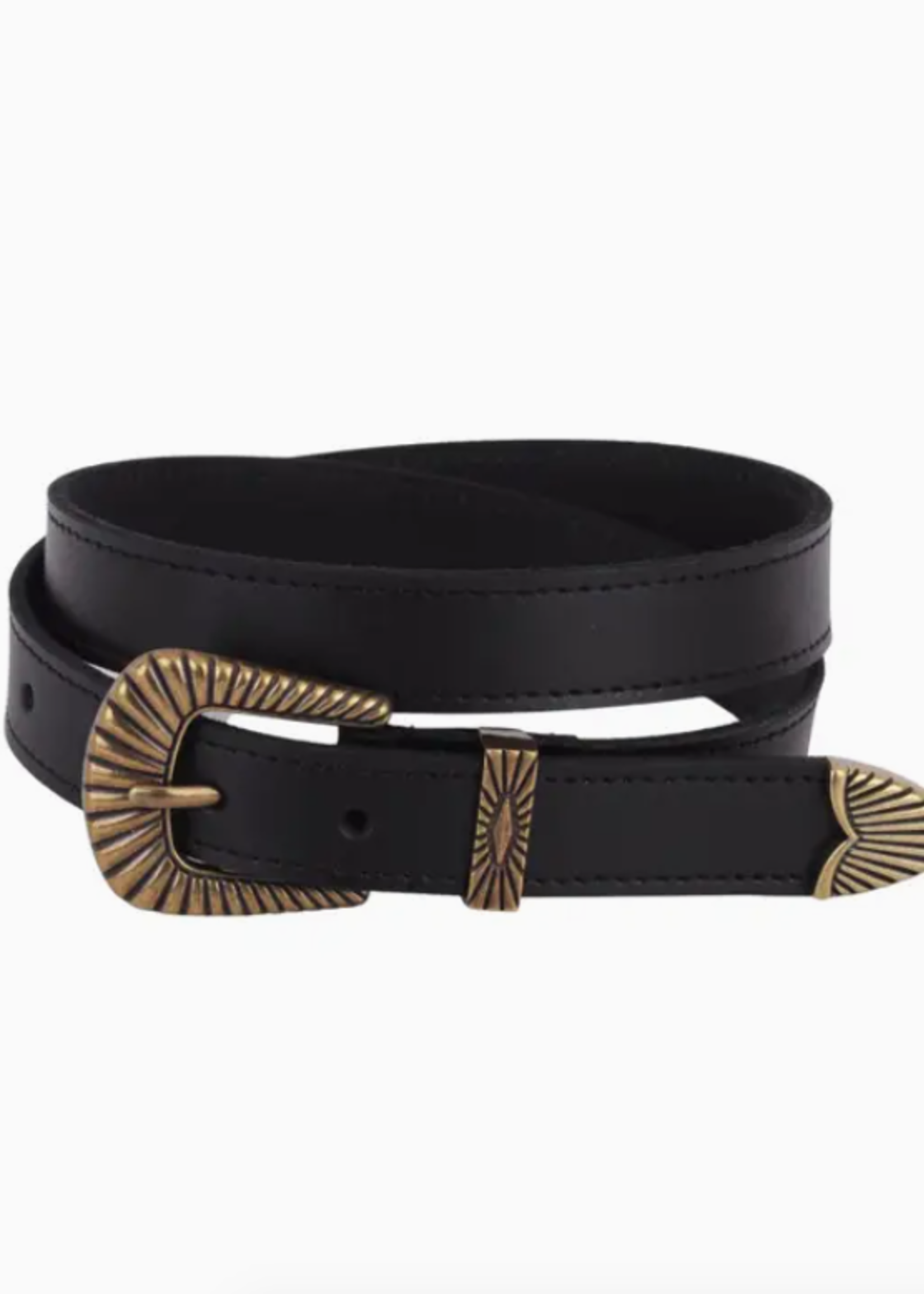 Bohemian Brass Buckle Leather Belt