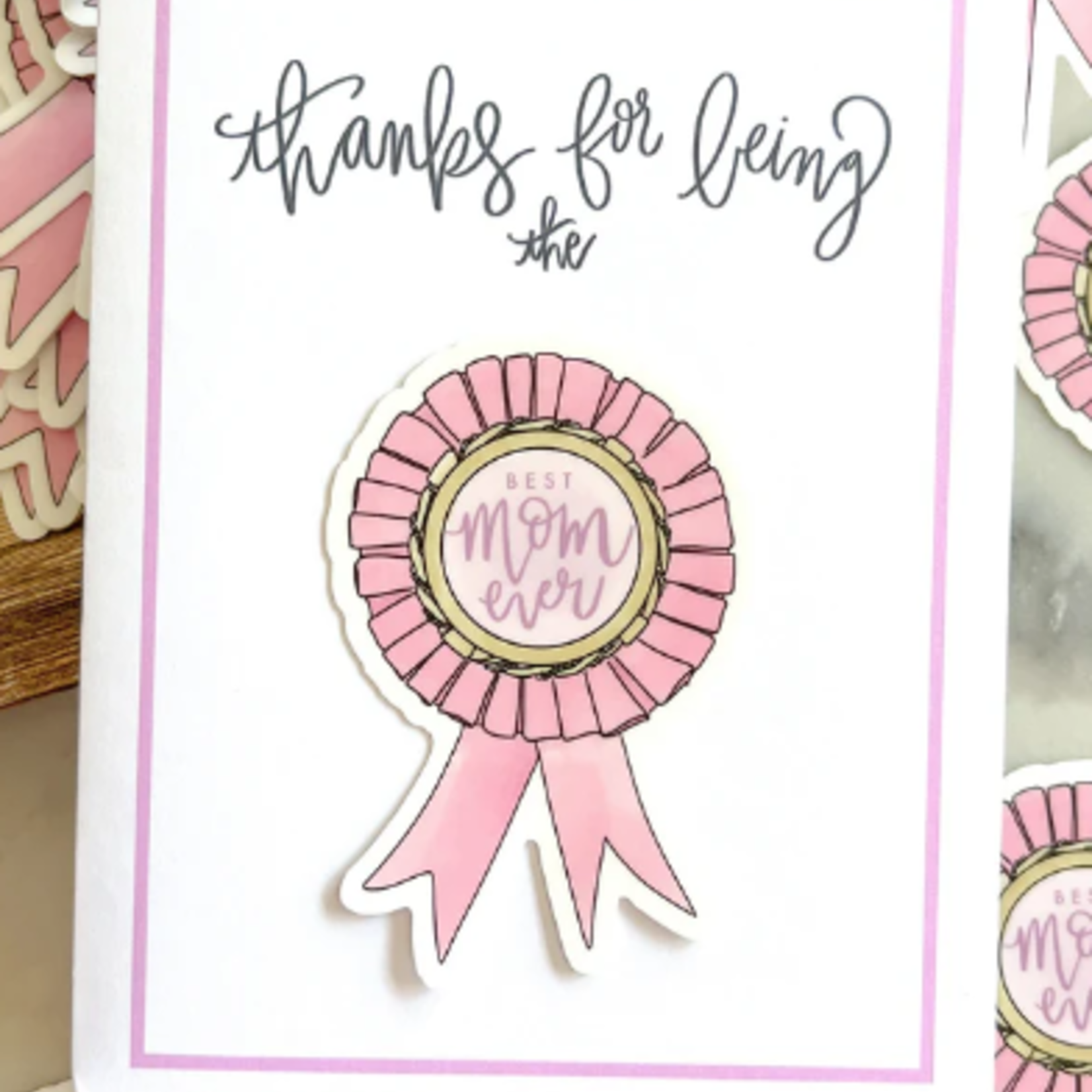 Mother's Day Best Mom Sticker Card