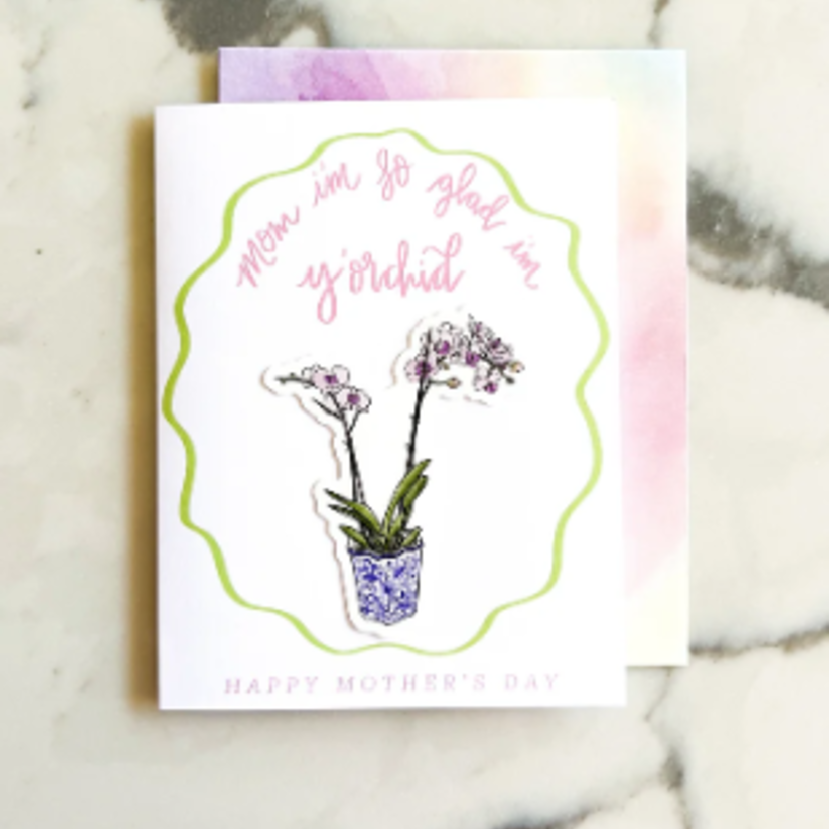 Mother's Day Orchid Sticker Card
