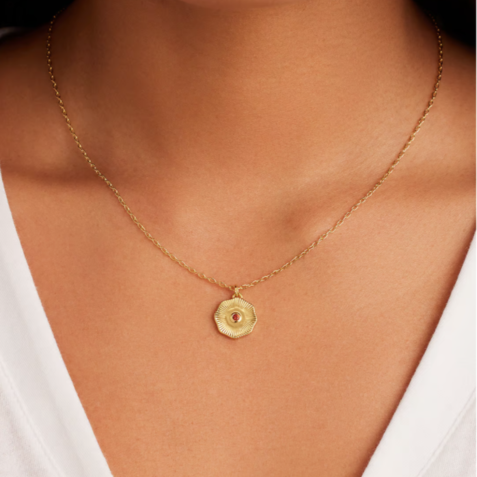 Birthstone Coin Necklace (January)