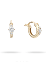 Paris Diamond Front Huggie Hoops Y14