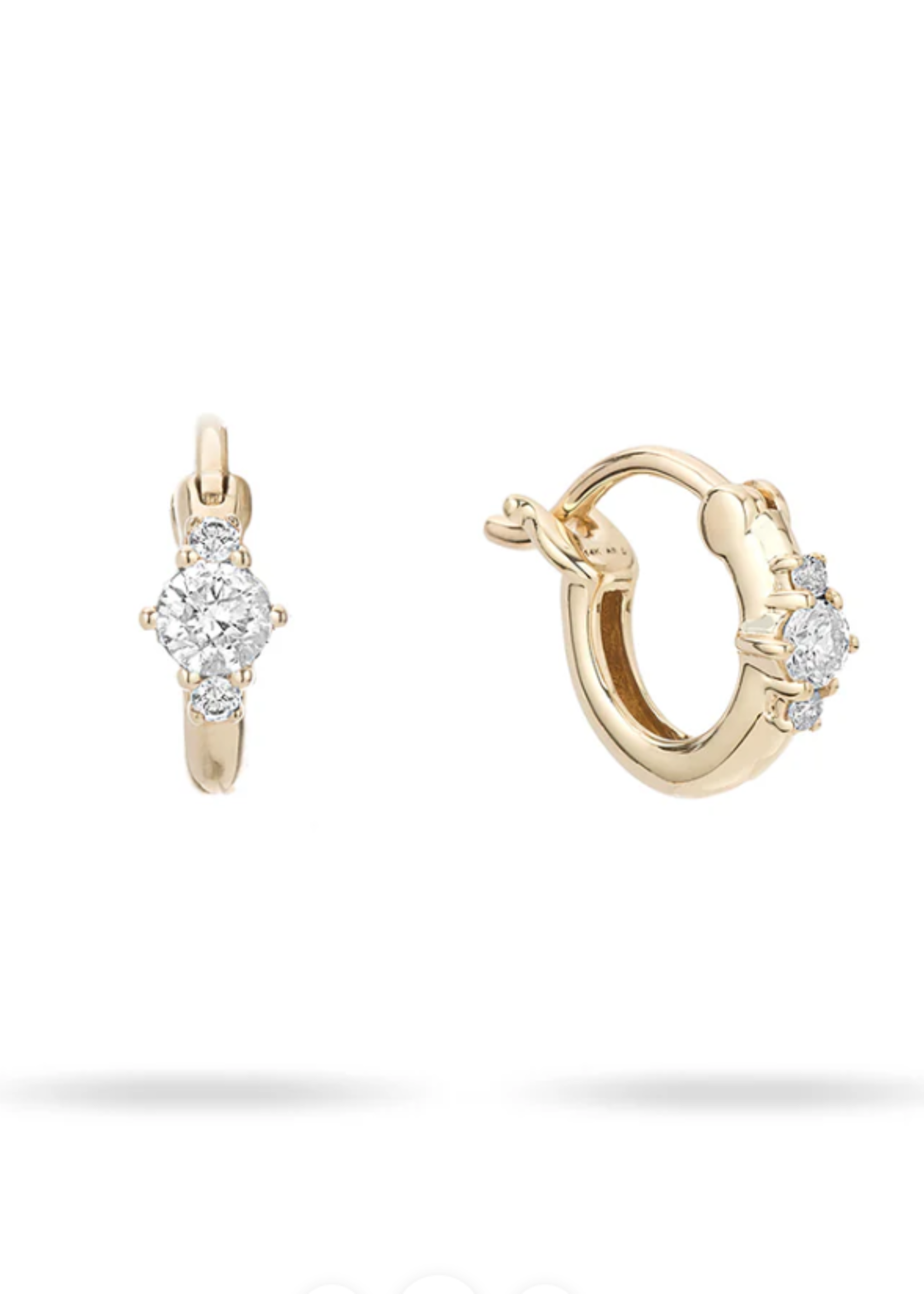 Paris Diamond Front Huggie Hoops Y14