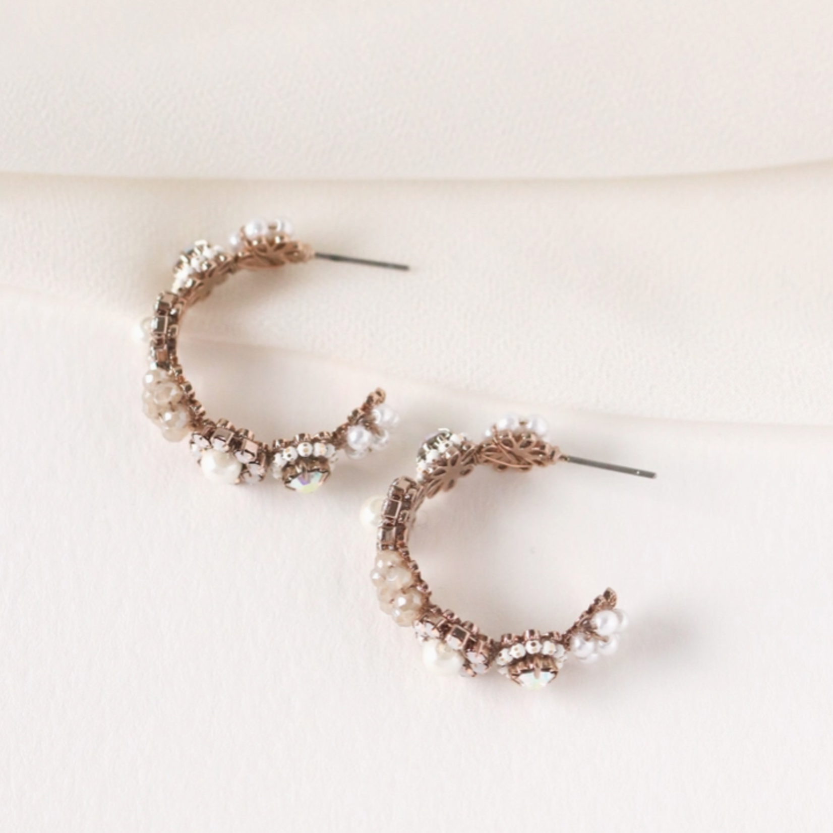 BLOOM CRYSTAL HOOP EARRINGS