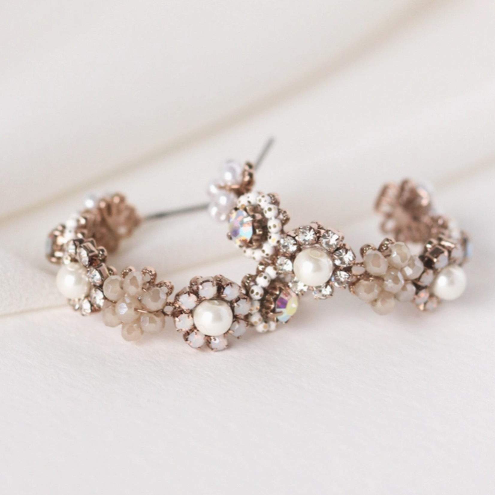 BLOOM CRYSTAL HOOP EARRINGS