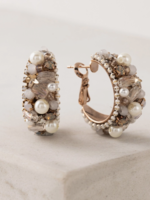 GARDENIA HOOP EARRINGS- WHITE