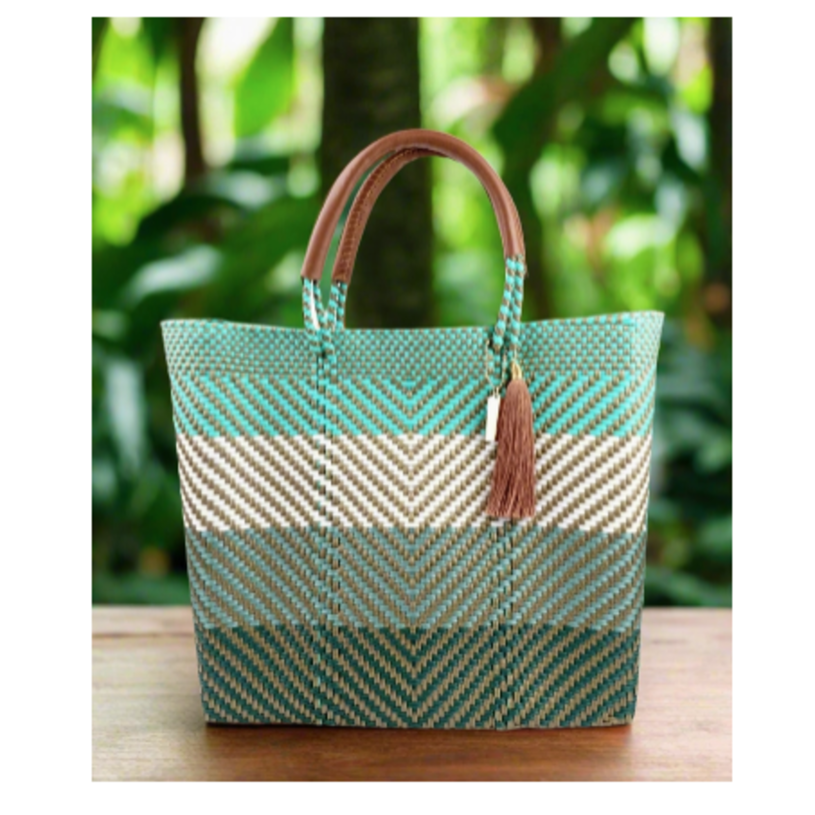 Hannah Tote Bag- Oasis Teal Elegance