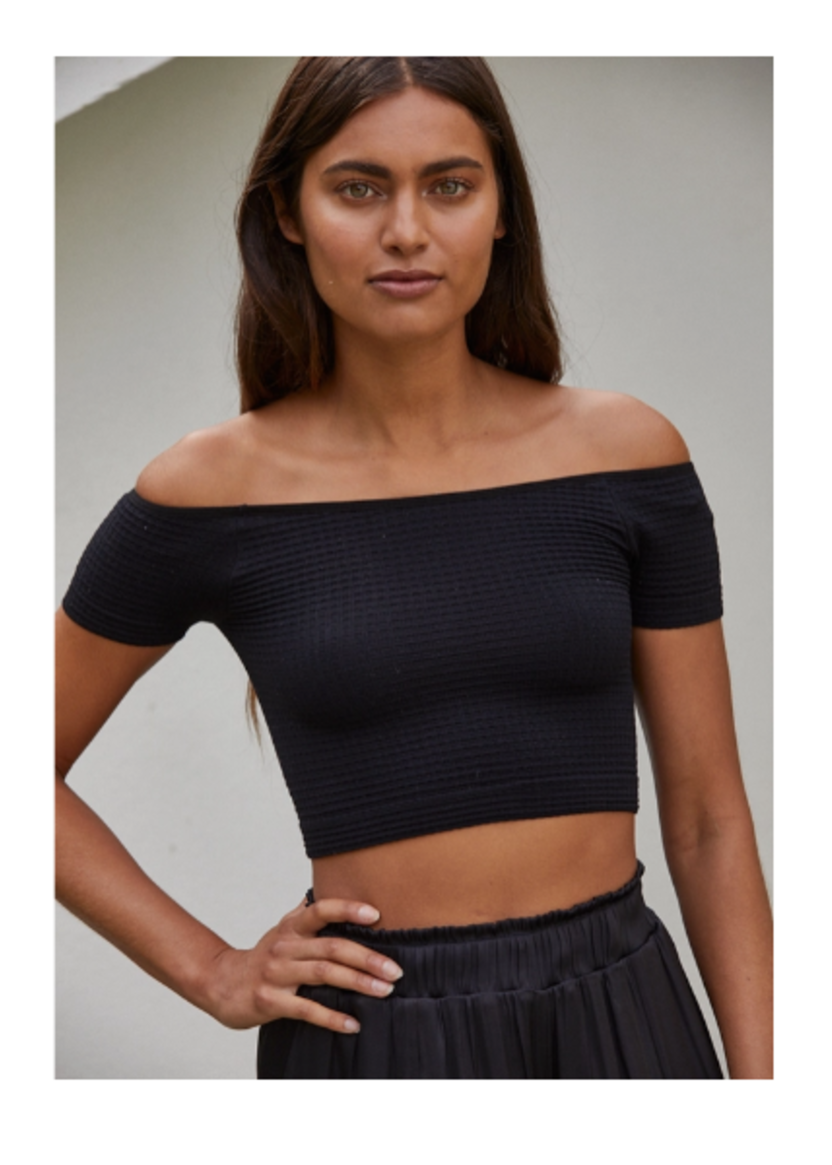 Thinking of You Crop Top Black