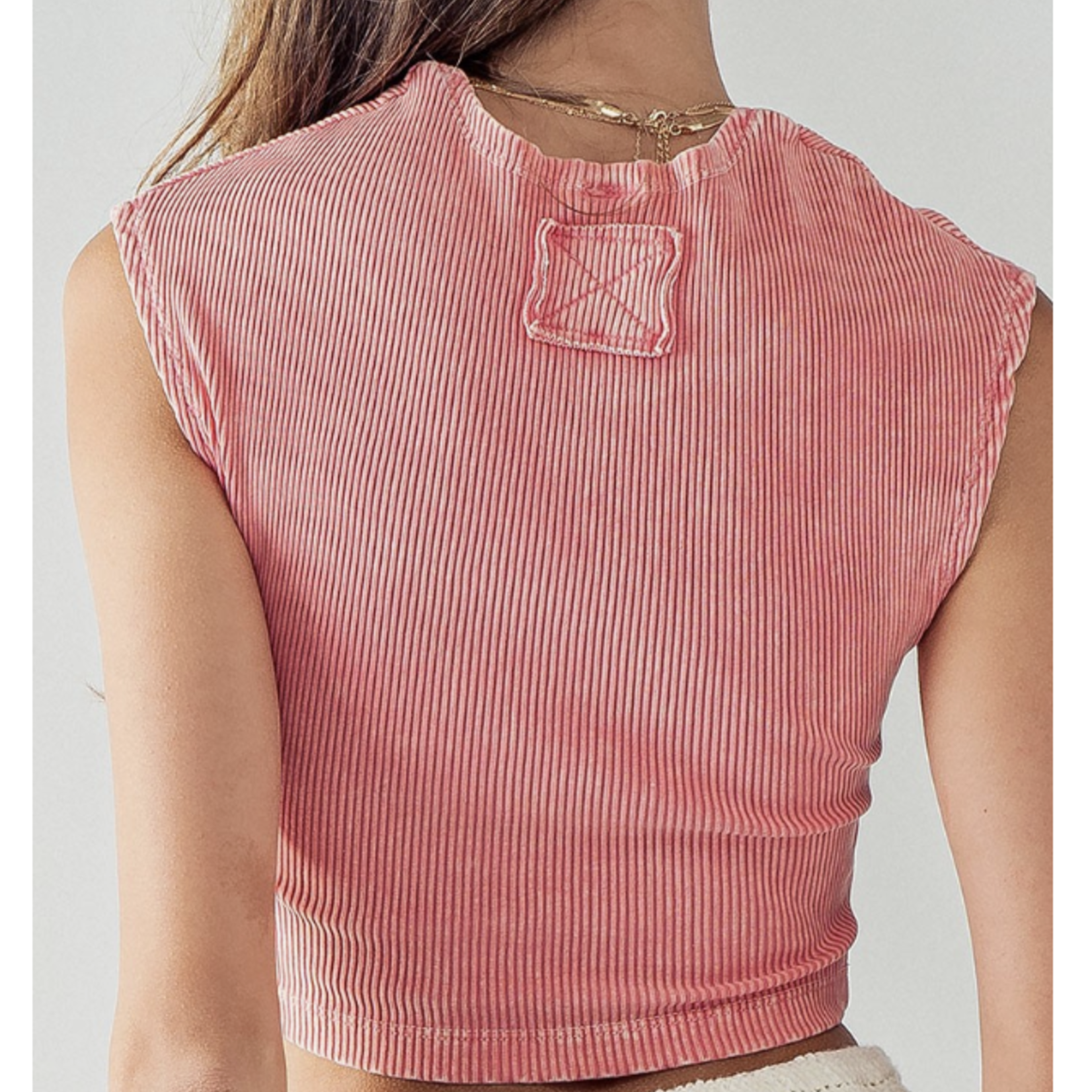 Betty Mineral Wash Crop Top Bubble Gum