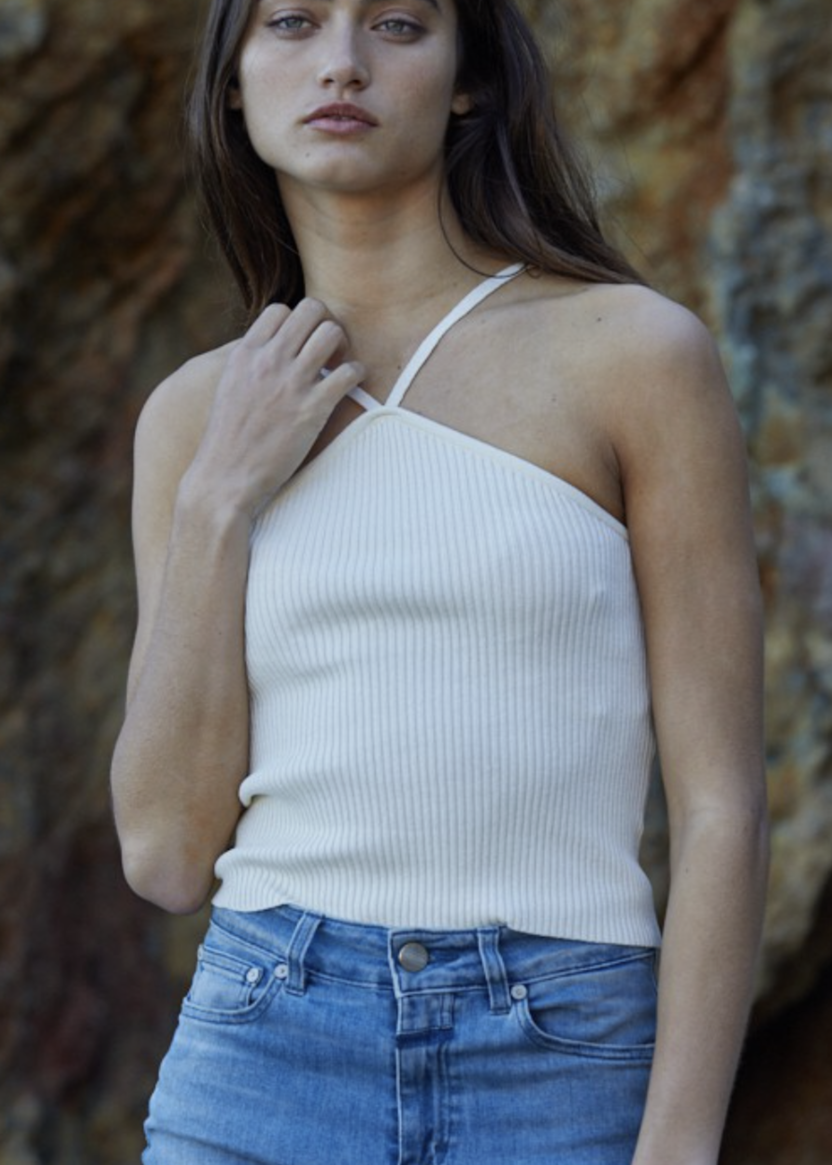 Stop and Stare Sweater Halter Tank Top