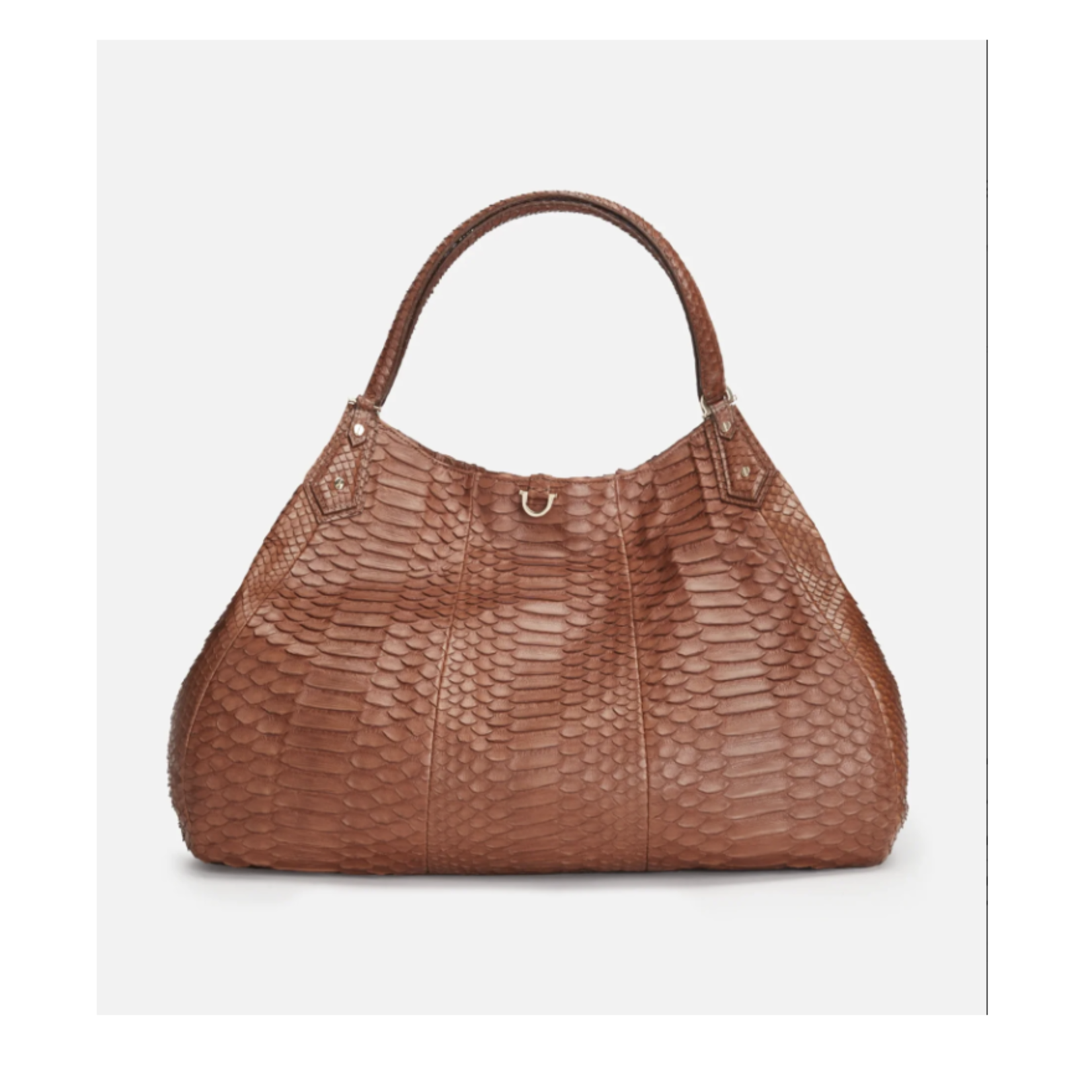 Natural Python Hobo Tote