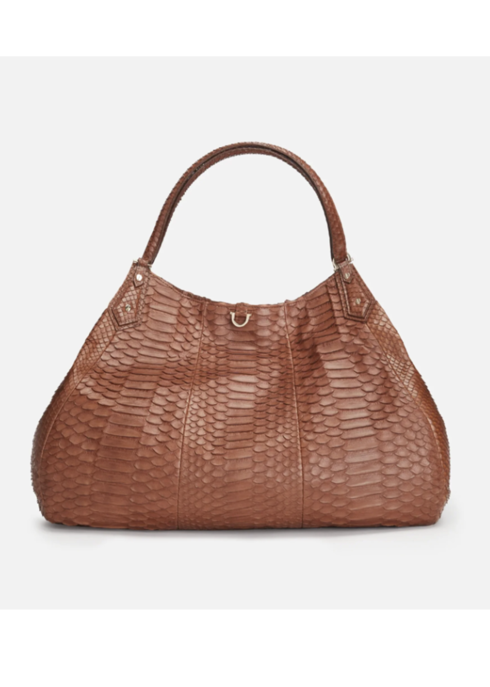 Natural Python Hobo Tote