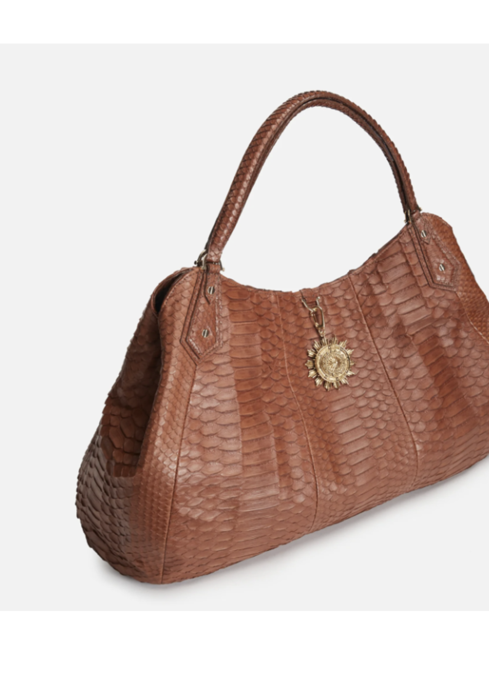 Natural Python Hobo Tote