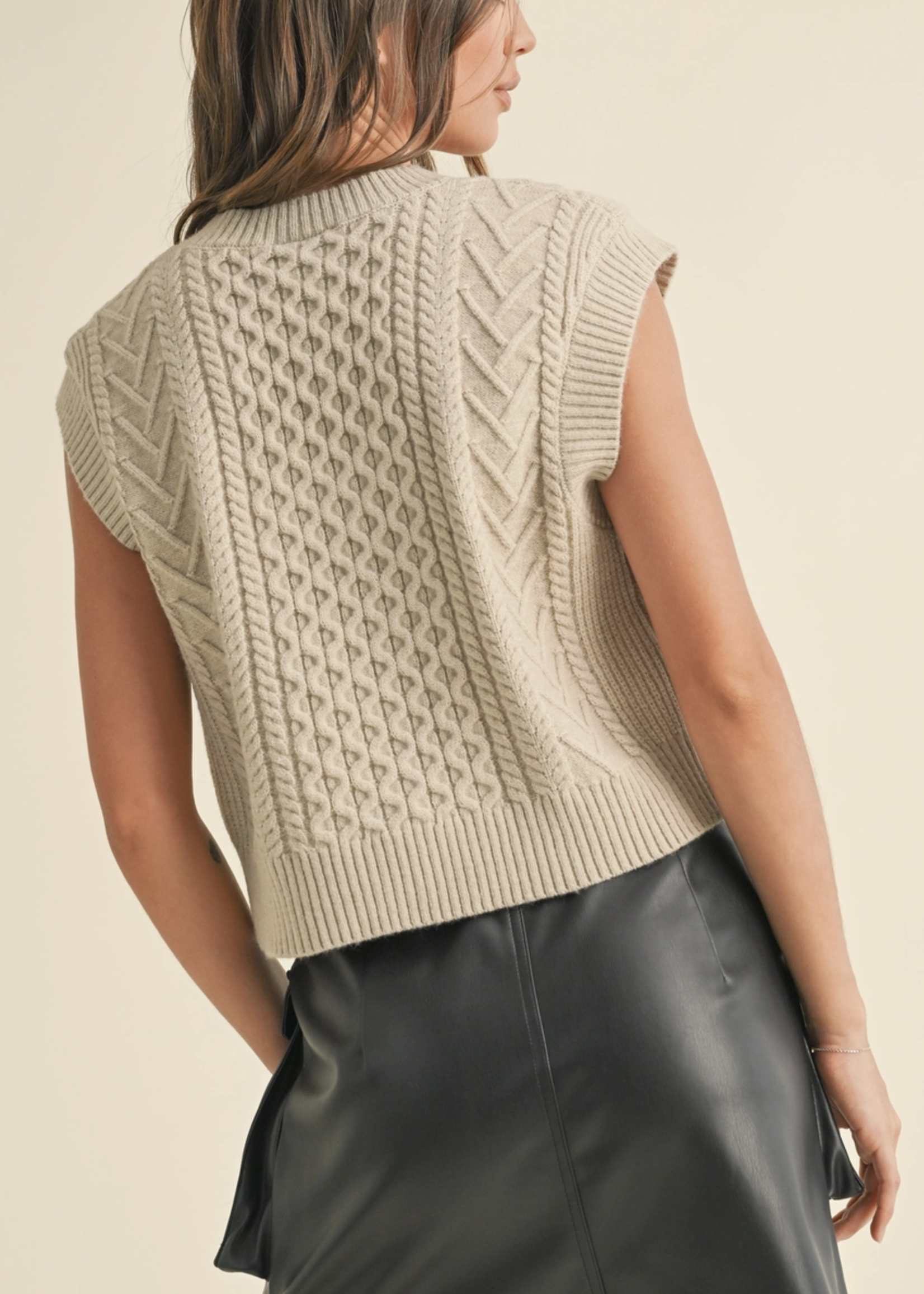 V-Neck Cable Sweater Vest