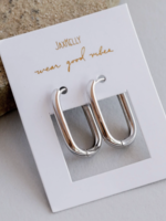 Large Rectangle Hoop Earring