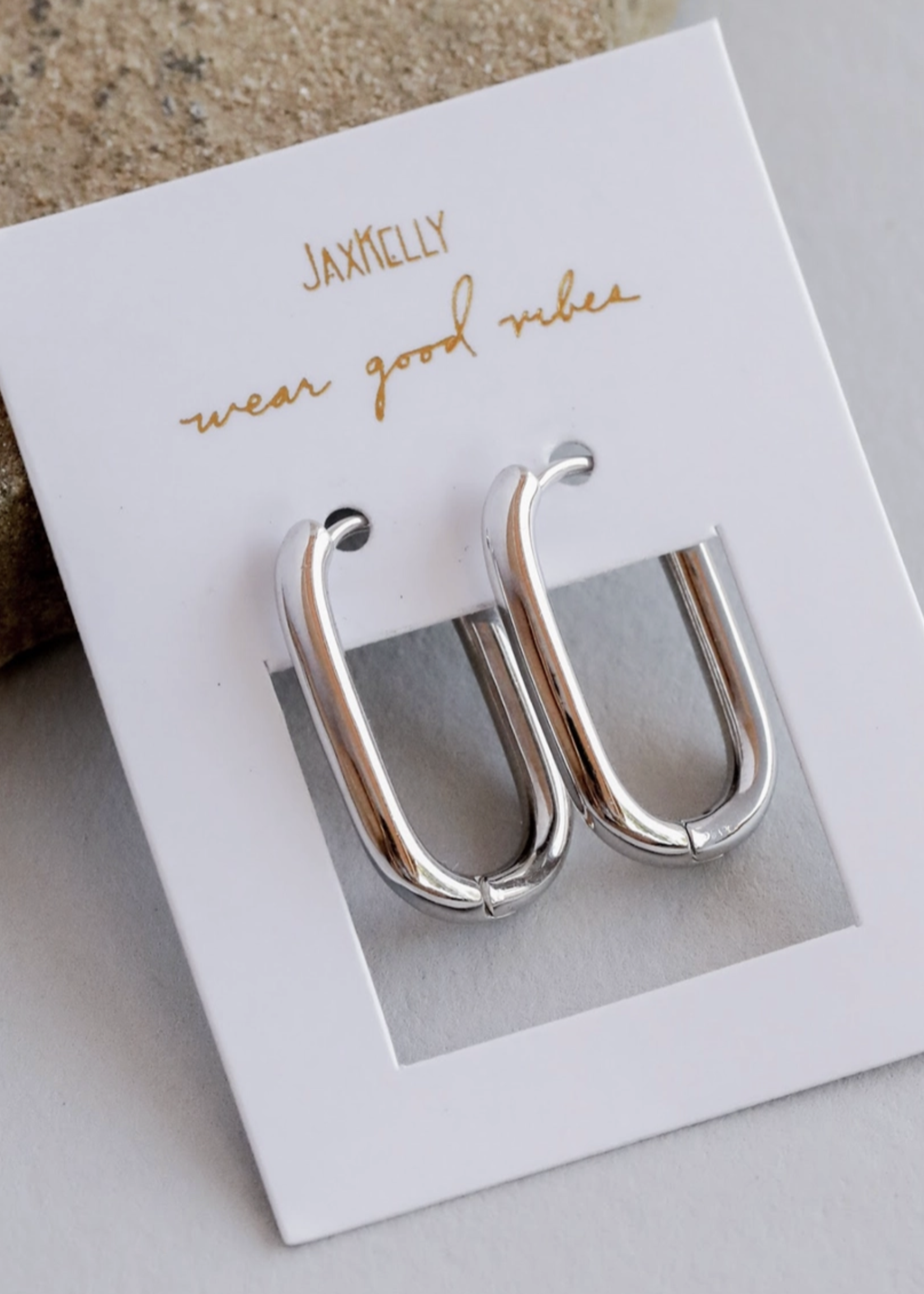 Large Rectangle Hoop Earring