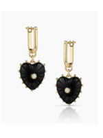 Isabel Onyx Heart Earrings