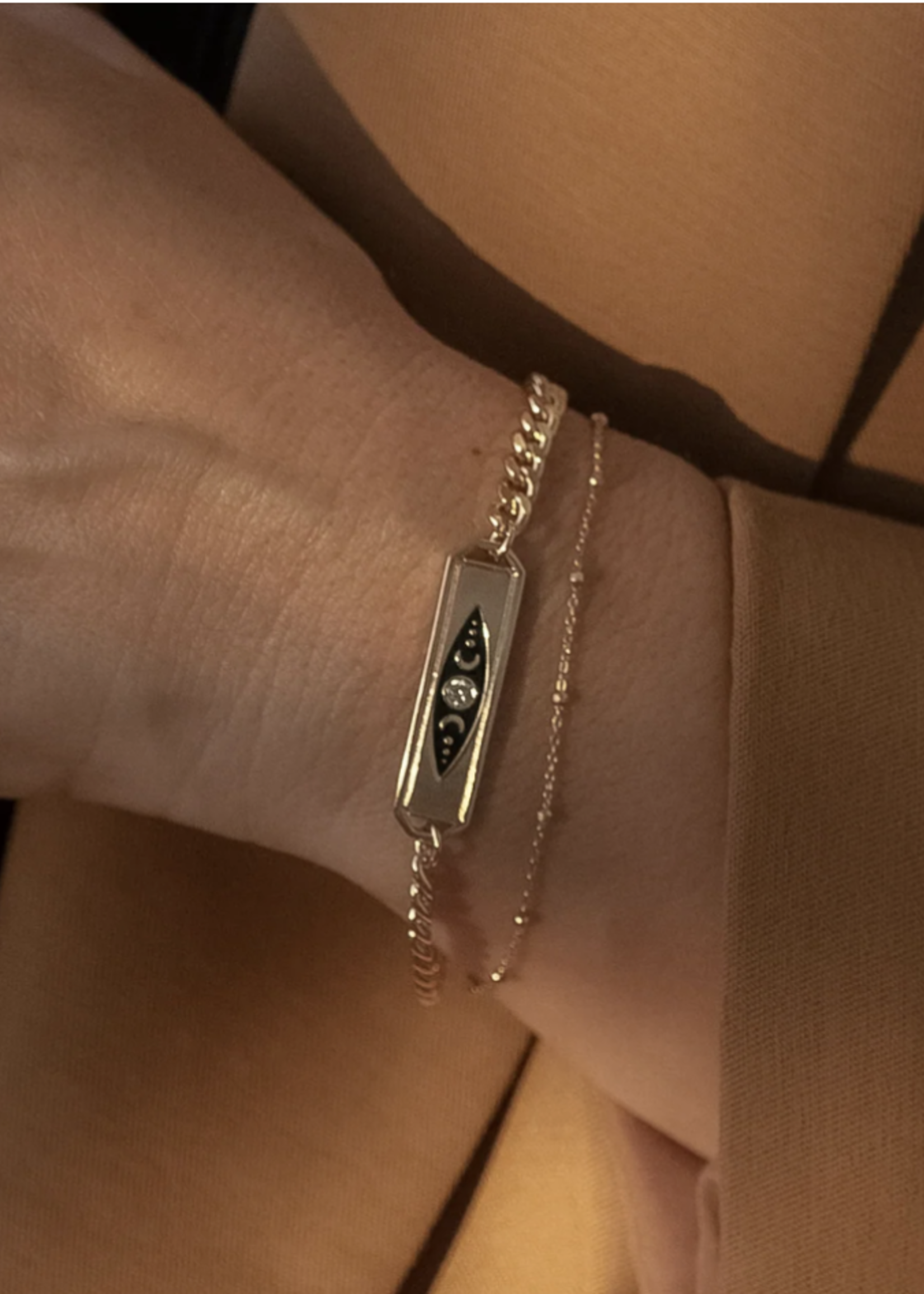 Divine Feminine Black Enamel Bracelet