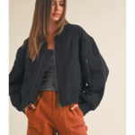 Quilted Gauze Bomber Jacket