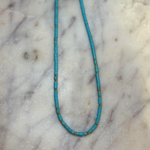 Beaded Turquoise & Gold Necklace