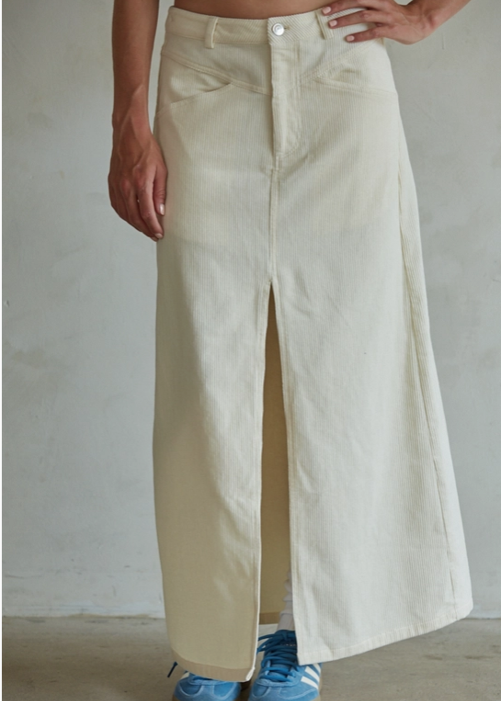 Corduroy Flare Maxi Skirt