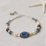 Seaside - Pearl, Kayanite, Iolite Simple Bracelet