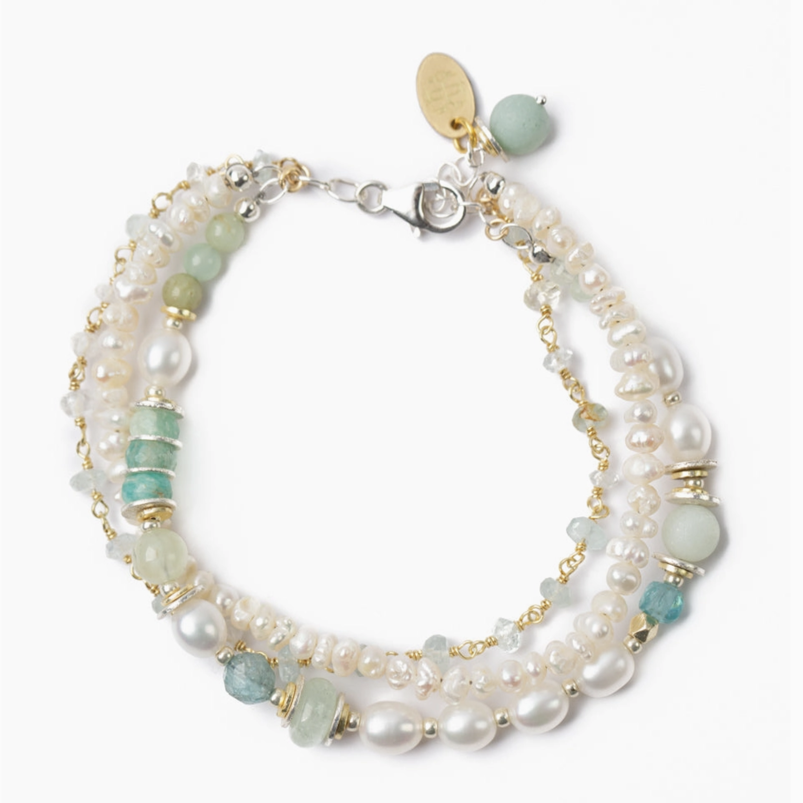 Serenity - * Freshwater Pearl, Amazonite, Aquamarine Bracelet