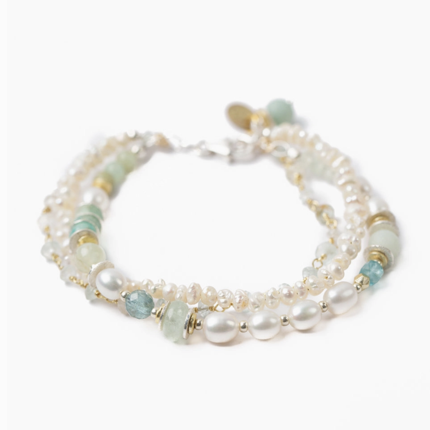 Serenity - * Freshwater Pearl, Amazonite, Aquamarine Bracelet