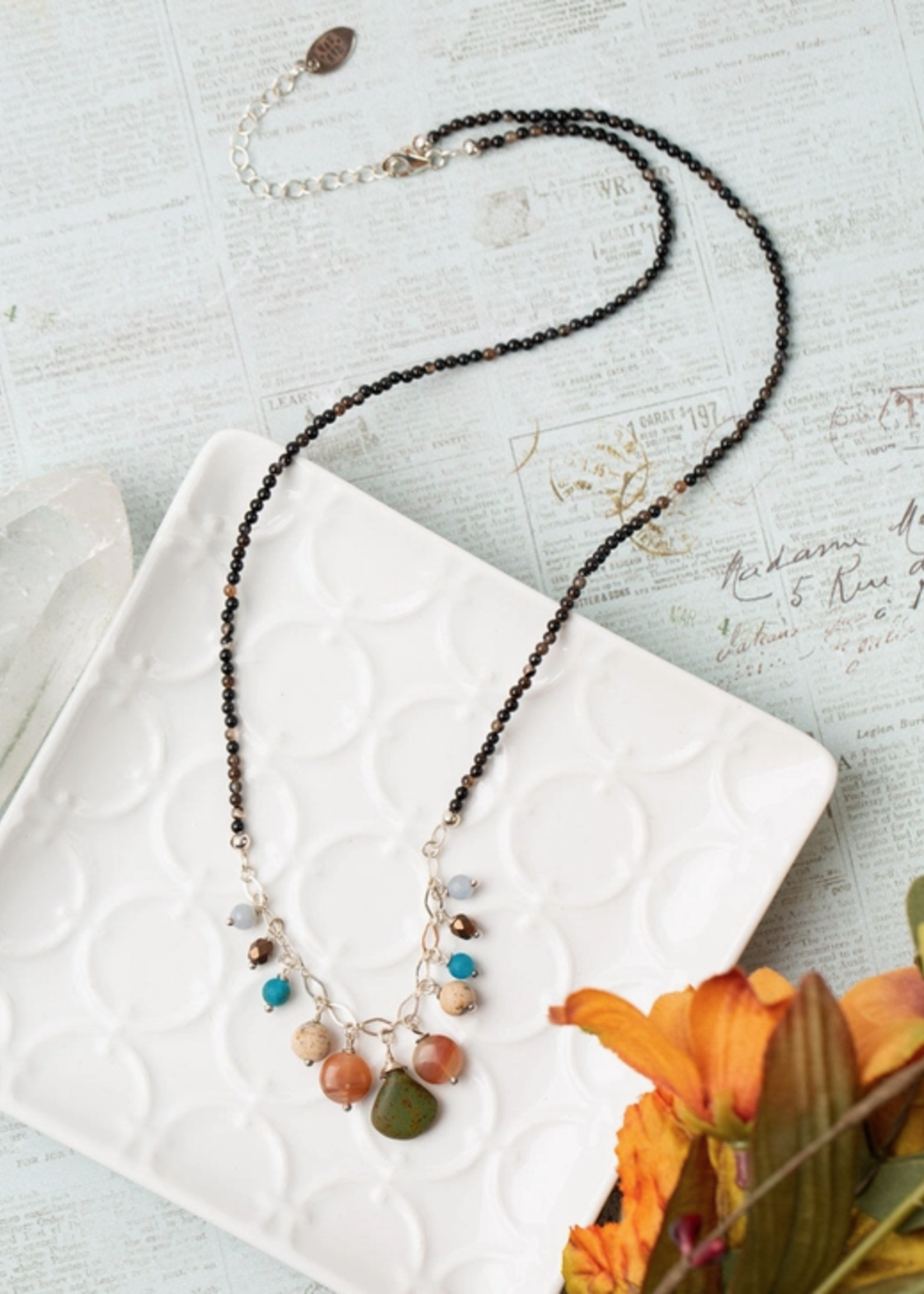 Vitality - Agate with Czech Glass Simple Necklace