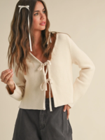 Long Sleeve Knitted Tie Front Cardigan